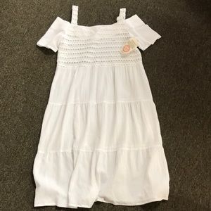 Mr.Buho NWT 100%Cotton White Dress Handmade by Mayan Hands